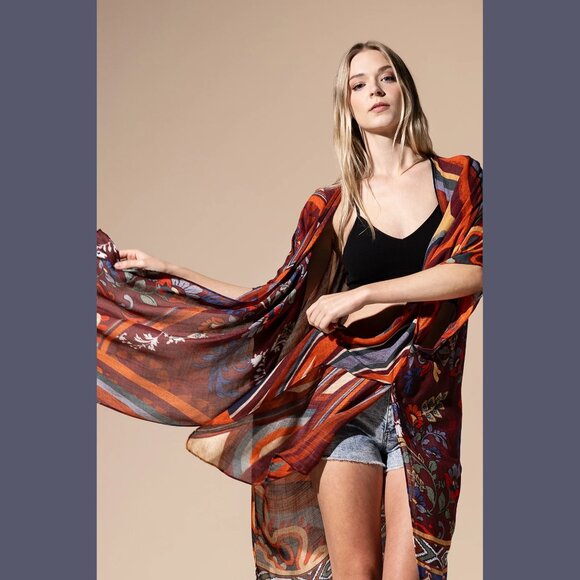 Ruby Chic Retro Kimono - Picture 1 of 8